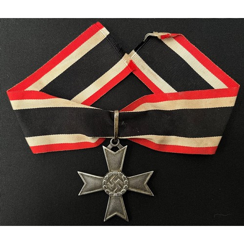 4383 - Reproduction Knights Cross of the War Merit Cross without Swords. Complete with ribbon . Marked 