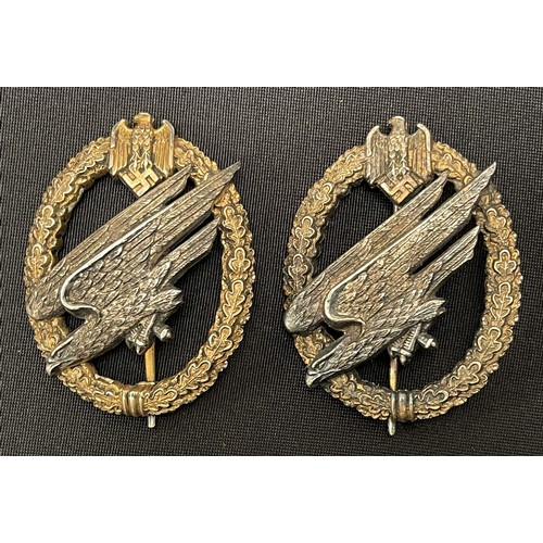 4385 - Reproduction Heer Paratroopers badge in case of issue and engraved to RKT Lt Karl Alfred Markus Schw... 