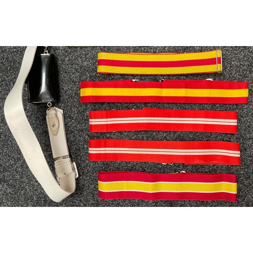 4292 - British Stable Belts plus an Royal Hussars officers cross strap and pouch.