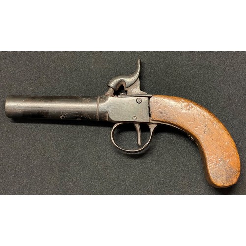 4334 - Percussion Cap Pistol with 70mm long barrel, Bore  approx. 11mm. British Proof marks. Working action... 