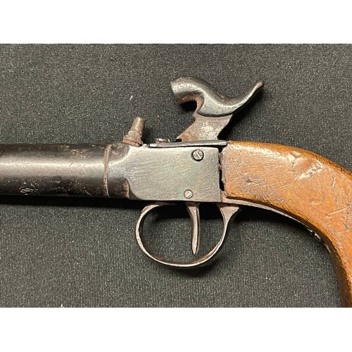 4334 - Percussion Cap Pistol with 70mm long barrel, Bore  approx. 11mm. British Proof marks. Working action... 