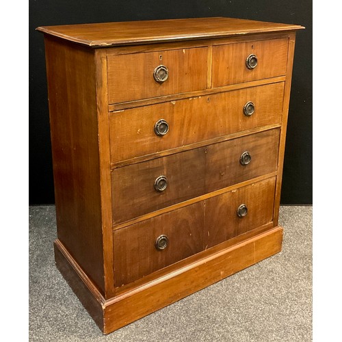 53 - A reproduction regency style mahogany chest of drawers, two short over three graduated long drawers,... 