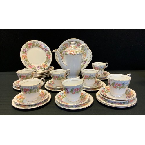 82 - A Paragon 'Country lane' tea service for six including; a tea pot, six cups and saucers, eight sandw... 