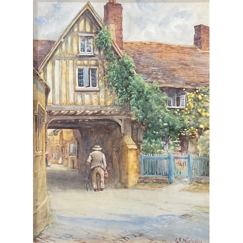 625 - George Frank Nicholls (1885 - 1937)
 Chipping Camden
signed, titled, watercolour, 29cm x 22cm;  anot... 