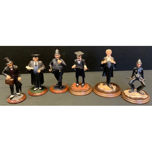 225 - Six Fairweather collection and Country Artist figures, Policeman, School Teacher, Lawyer, Salesman e... 