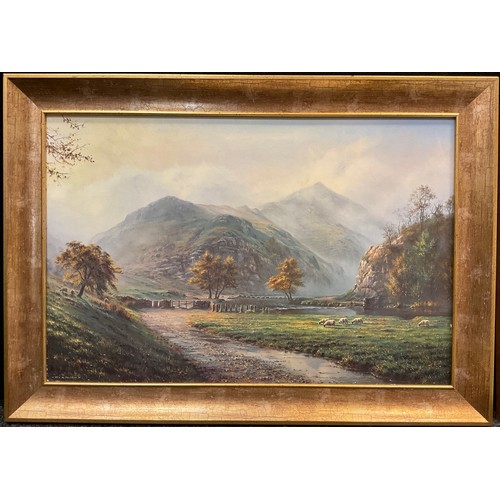 376 - Rex Preston, by and after, Dovedale, print on board, 45cm x 67.5cm;  Marianne Cox, LadyBridge, signe... 