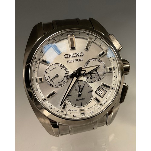 Seiko - an Astron Solar GPs titanium dual time sport wristwatch, 5X53 ...