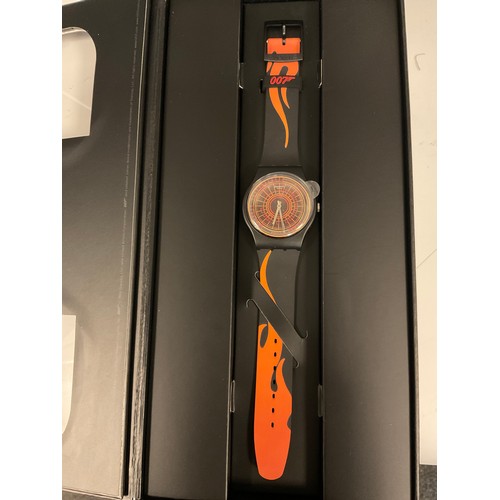 1060 - Swatch - the 2020 James Bond Collection Wristwatches,  GZ328 Licence To Kill;  GZ340 Casino Royale 2... 