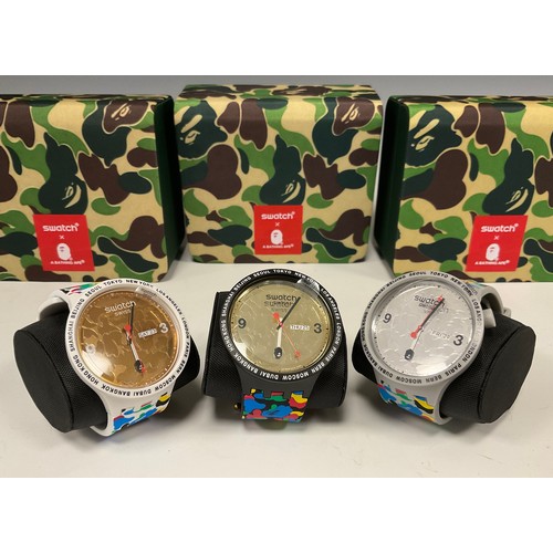 Swatch/Bathing Ape - three X Bape Tokyo Multicamo editions