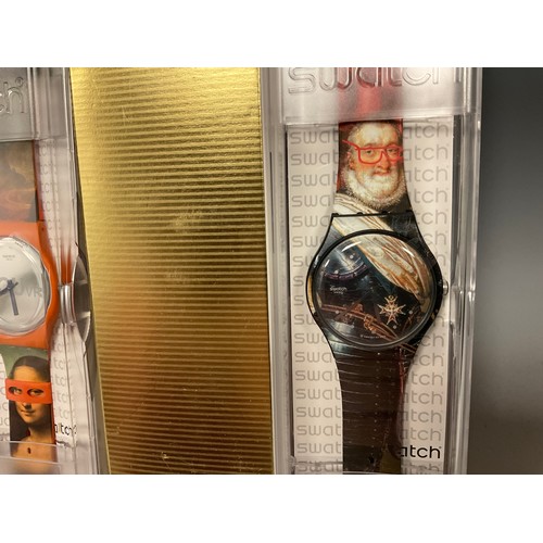 1065 - Swatch - Louvre Collection Henry the Force, SUOZ317;  Lisa Masquee (Mona Lisa) SUOZ318;  L.E.P, Libe... 