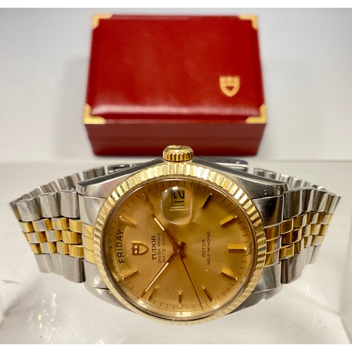 1094 - Rolex Tudor - Oyster Prince Date Day Rotor Self Winding wristwatch, champagne dial, block baton mark... 