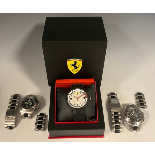 1145 - Scuderia Ferrari - SF 01.1.47.0070 analogue quartz wristwatch, textured chequered flag dial, Arabic ... 