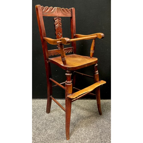 153A - A Victorian Child’s walnut high-chair, 87.5cm high, c.1890.