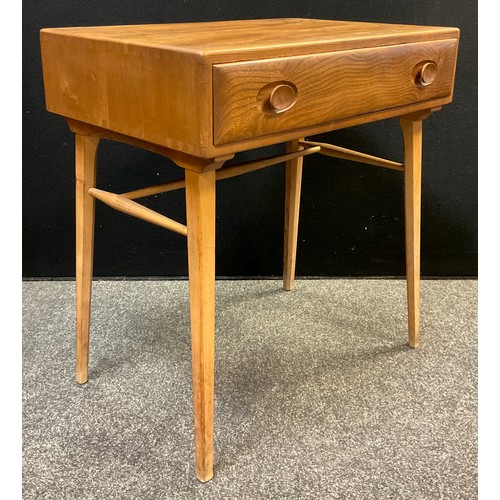 78A - An Ercol desk, designed by Lucia’s Randolph Ercolani, c.1960, model number 437, in elm wood, single ... 