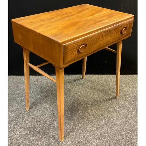 78A - An Ercol desk, designed by Lucia’s Randolph Ercolani, c.1960, model number 437, in elm wood, single ... 