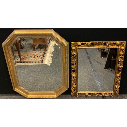 An ornate gilt framed rectangular looking glass, 59cm x 41.5...
