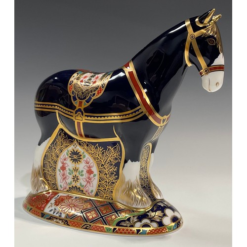 3 - A Royal Crown Derby paperweight, Shire Horse, Sinclairs exclusive commission, limited edition 1,128/... 