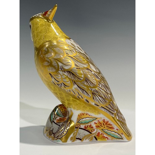 5 - A Royal Crown Derby paperweight, Citron Cockatoo, signed in gold by designer Tien Manh Dinh and date... 