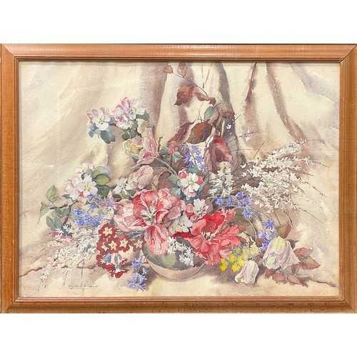 34 - Phyllis L Hibbert (Bn.1903)
Still Life, Flowers in a Bowl
signed, watercolour, 55cm x 76cm