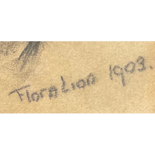 35 - Flora Lion (1880 - 1958)
Portrait of Mrs H Lion
signed, dated 1903, paper label to verso for Society... 