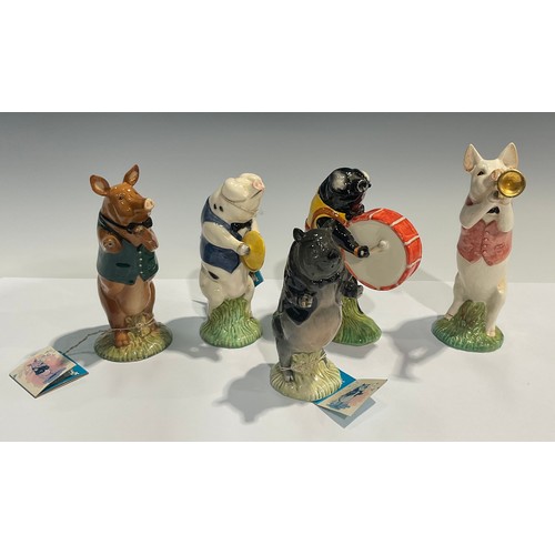 93 - A Beswick Pig Promenade model, Michael, boxed; others, Matthew, John, David, Andrew (5)