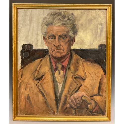 144 - English school, mid 20th century, A Stoic Soul - Portrait of an Elderly Gentleman, oil on board, 61c... 