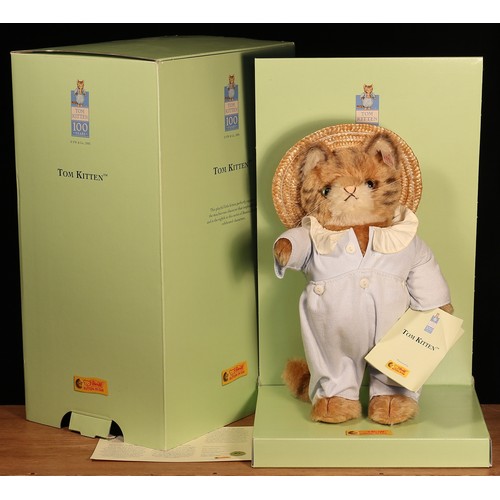 6084 - Steiff (Germany) EAN 662126 Beatrix Potter Tom Kitten, trademark 'Steiff' button to ear with red and... 