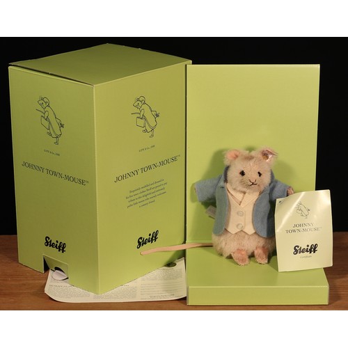 6085 - Steiff (Germany) EAN 663024 Beatrix Potter Johnny Town-Mouse, trademark 'Steiff' button to ear with ... 