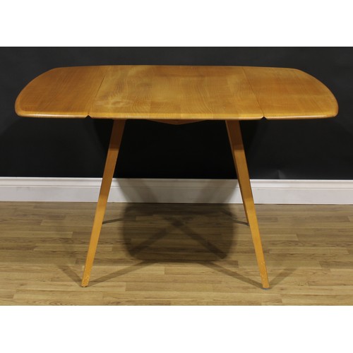 103 - An Ercol dropleaf dining table, 71cm high, 63cm opening to 125cm long, 113cm wide