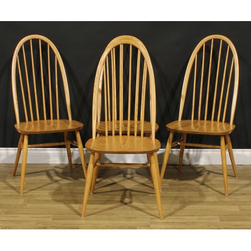 105 - A set of four Ercol Windsor Quaker dining chairs, 99.5cm high, 45cm wide, the seat 37cm deep (4)