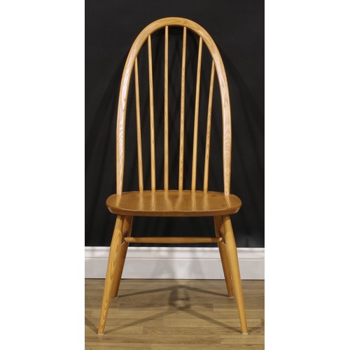 105 - A set of four Ercol Windsor Quaker dining chairs, 99.5cm high, 45cm wide, the seat 37cm deep (4)