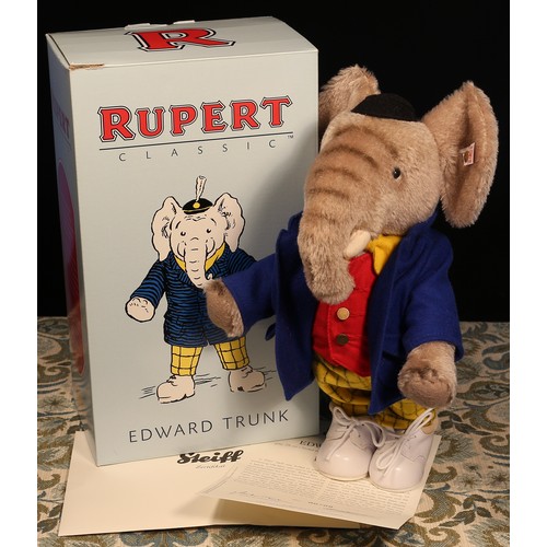 6090 - Steiff (Germany) EAN 653575 Classic Rupert Edward Trunk the Elephant, trademark 'Steiff' button to e... 