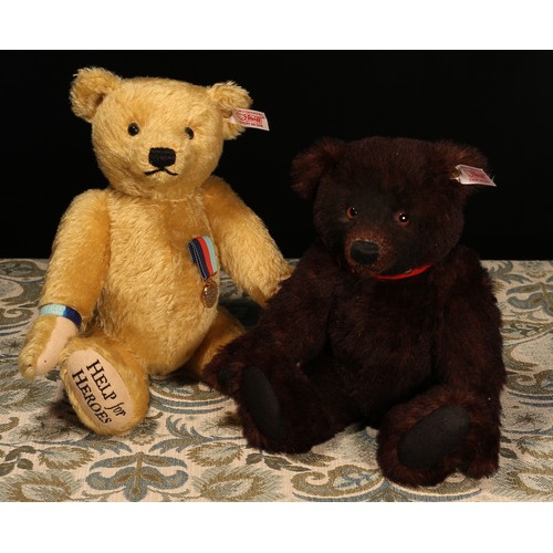 6094 - Steiff (Germany) EAN 663598 Help for Heroes teddy bear, trademark 'Steiff' button to ear with red an... 