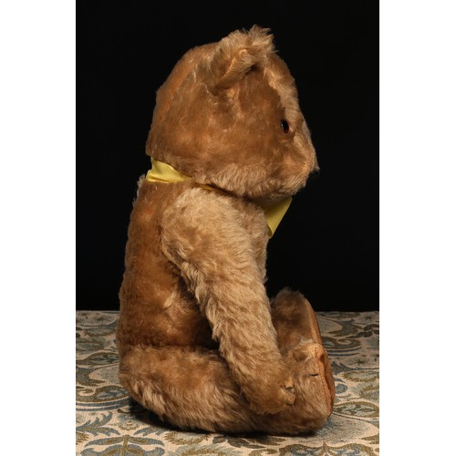 6097 - A 1940's/1950's Chiltern 'Hugmee' jointed mohair teddy bear, amber and black glass eyes, pronounced ... 