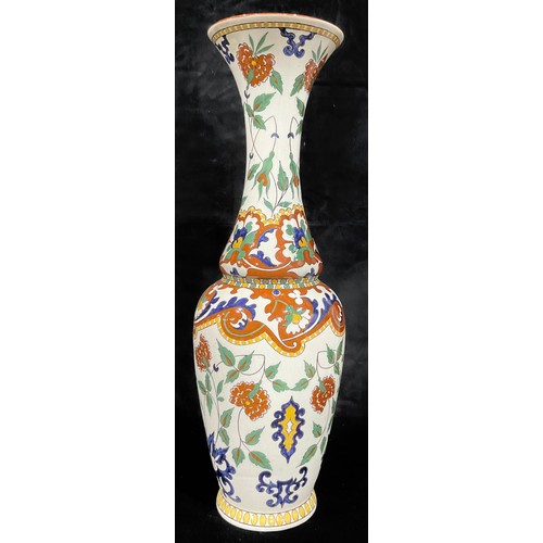 22 - A large Gouda Art Nouveau vase, of double gourd form, 51cm high