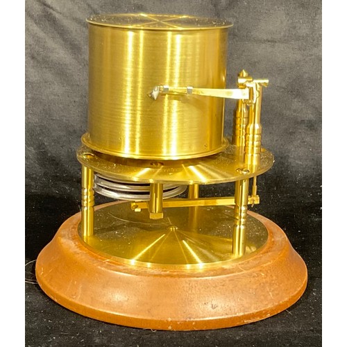 26 - A brass cylindrical drumhead barograph, Gluck Co. Ltd. Russell Norwich, mahogany outswept circular b... 