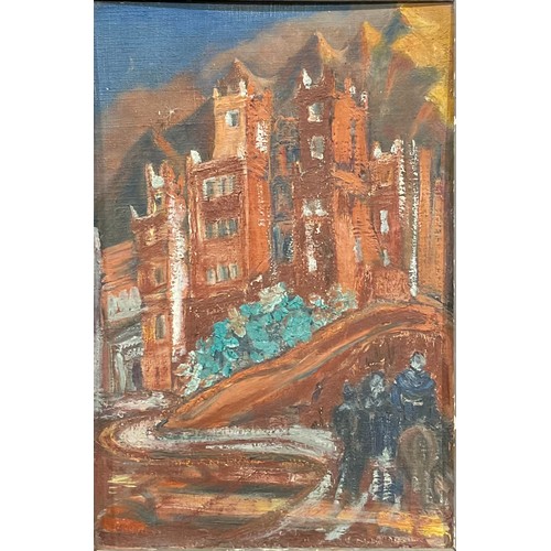 94 - Lady Ramsey-Steel-Maitland
Morollan Castle
titled and signed to verso, oil on board, 45cm x 30cm