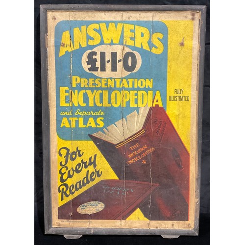 126 - Advertising - a double sided panel, The Modern Encyclopedia and Children's Dress, 82cm x 56cm