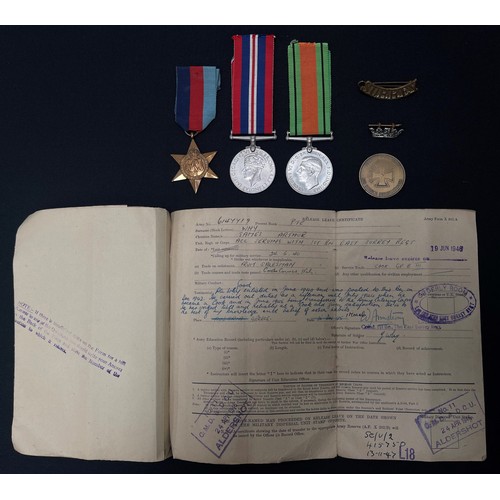 163 - WW2 British Medal Group comprising of 1939-45 Star, War Medal and Defence Medal to 6147719 Pte James... 