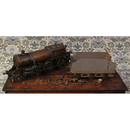 6164 - A scratchbuilt and well-engineered live steam 2-6-0 tank locomotive and six wheel tender, the unpain... 