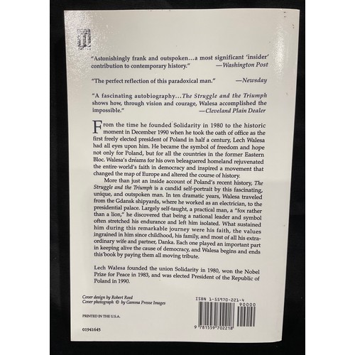 241 - Autographs - Lech Walesa, The Struggle and Triumph, an Autobiography, Arcade Publishing 1992, signed... 