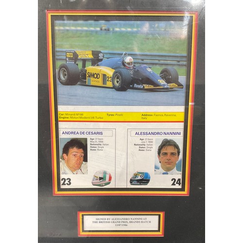 248 - Sport, F1 Grand Prix, Autographs - a programme page signed in pen by Alan JONES; others including Ja... 