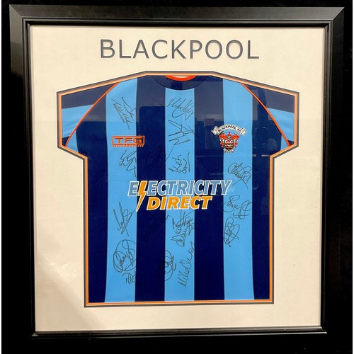 250 - Sport, Football, Autographs - a Blackpool F.C. signed football shirt, framed