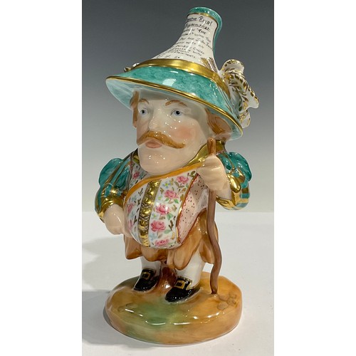 182 - A Royal Crown Derby Mansion House Dwarf, decorated by Joan Lee and signed on the base, richly attire... 