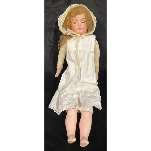 257 - Toys & Juvenalia - an Armand & Marseille (Germany) bisque shoulder head doll, the bisque head with w... 