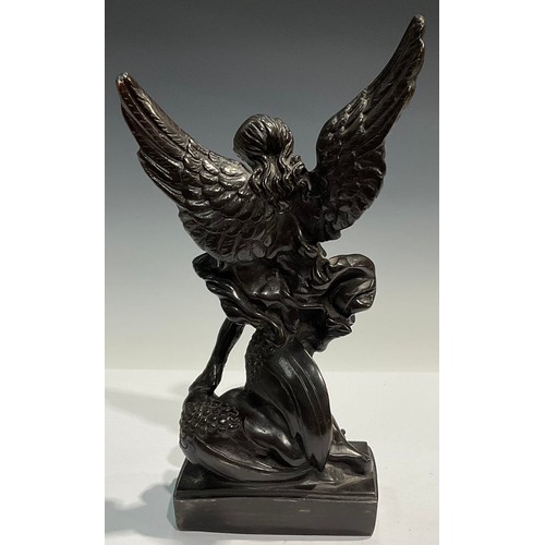 282 - Erte (20th century), after, a dark patinated bronze, The Archangel St Michael, signed in the maquett... 