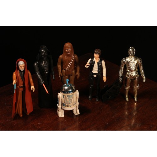 6178 - Star Wars 3¾ loose action figures, comprising Chewbacca, Han Solo with Rebel Blaster gun, R2-D2, C-3... 