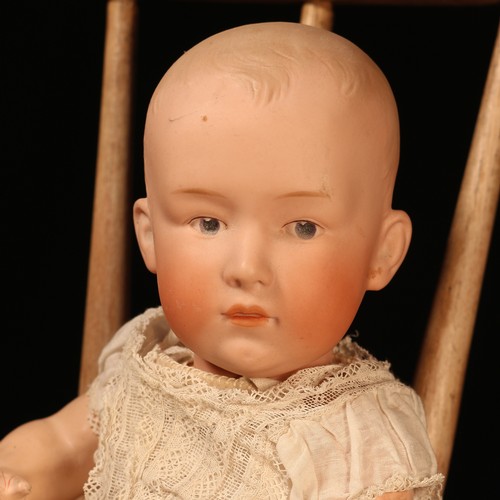 6200 - A Gebrüder Heubach (Germany) bisque head and painted composition bodied character doll, the bisque h... 