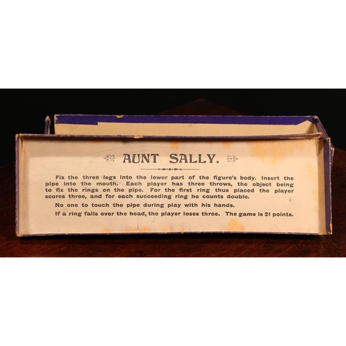 6204 - Juvenalia - an early 20th century Aunt Sally novelty indoor parlour game, comprising a wooden painte... 