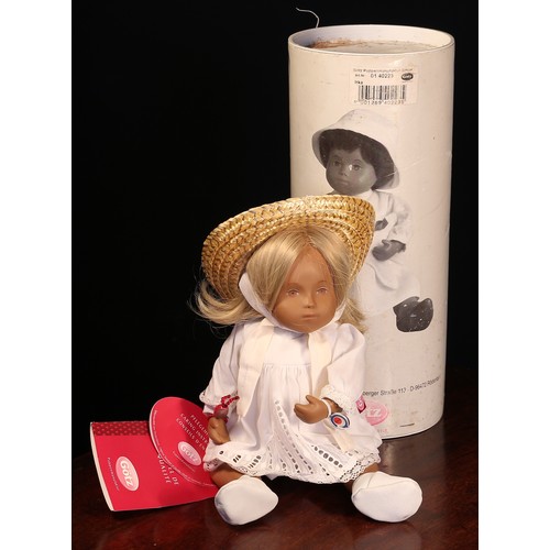 6209 - A Götz Sasha Morgenthaler 01 40223 Irka blonde doll, wearing a white dress with white underclothes a... 